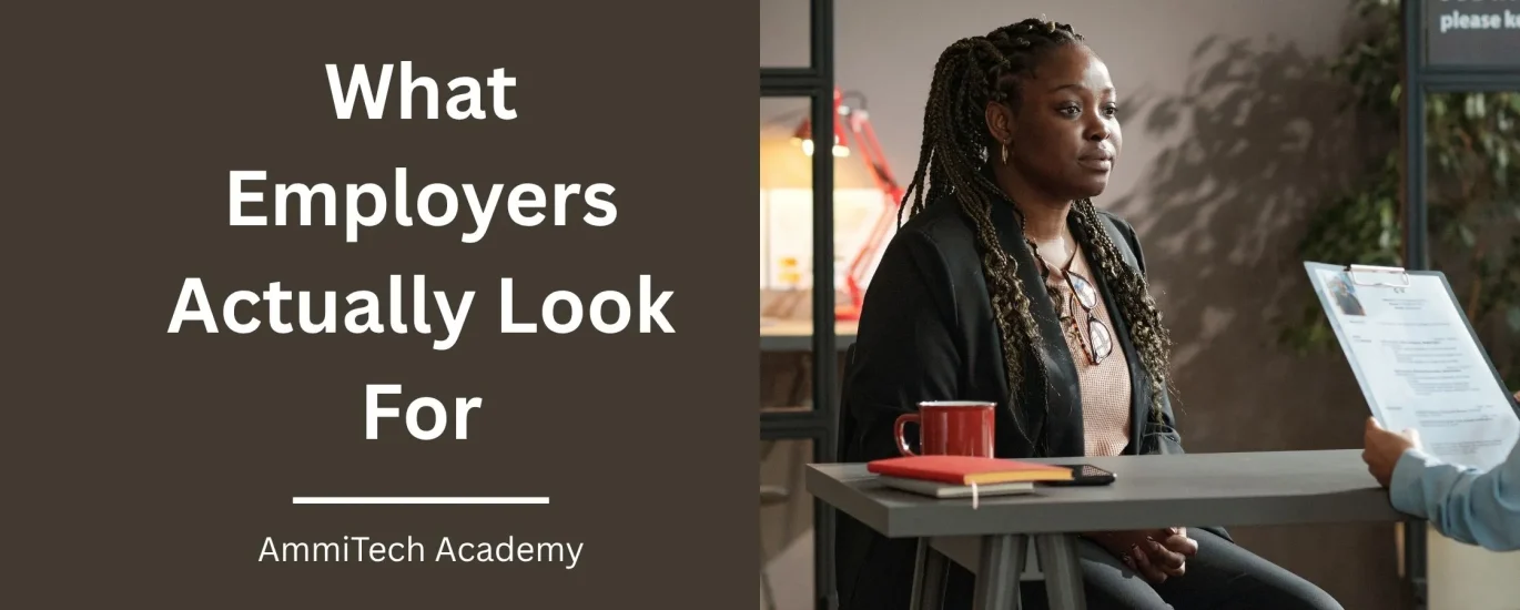 Young professional demonstrating skills during a job interview