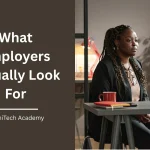 Young professional demonstrating skills during a job interview