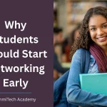 Student networking with professionals to build career opportunities